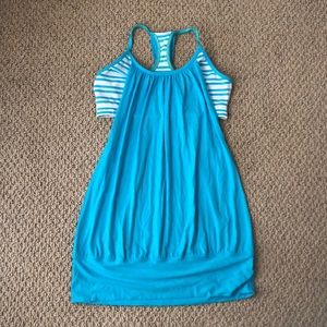 Turquoise Striped Lululemon Tank